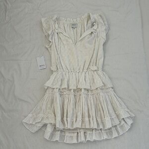 Misa Los Angeles Cream Ruffle Mini Dress